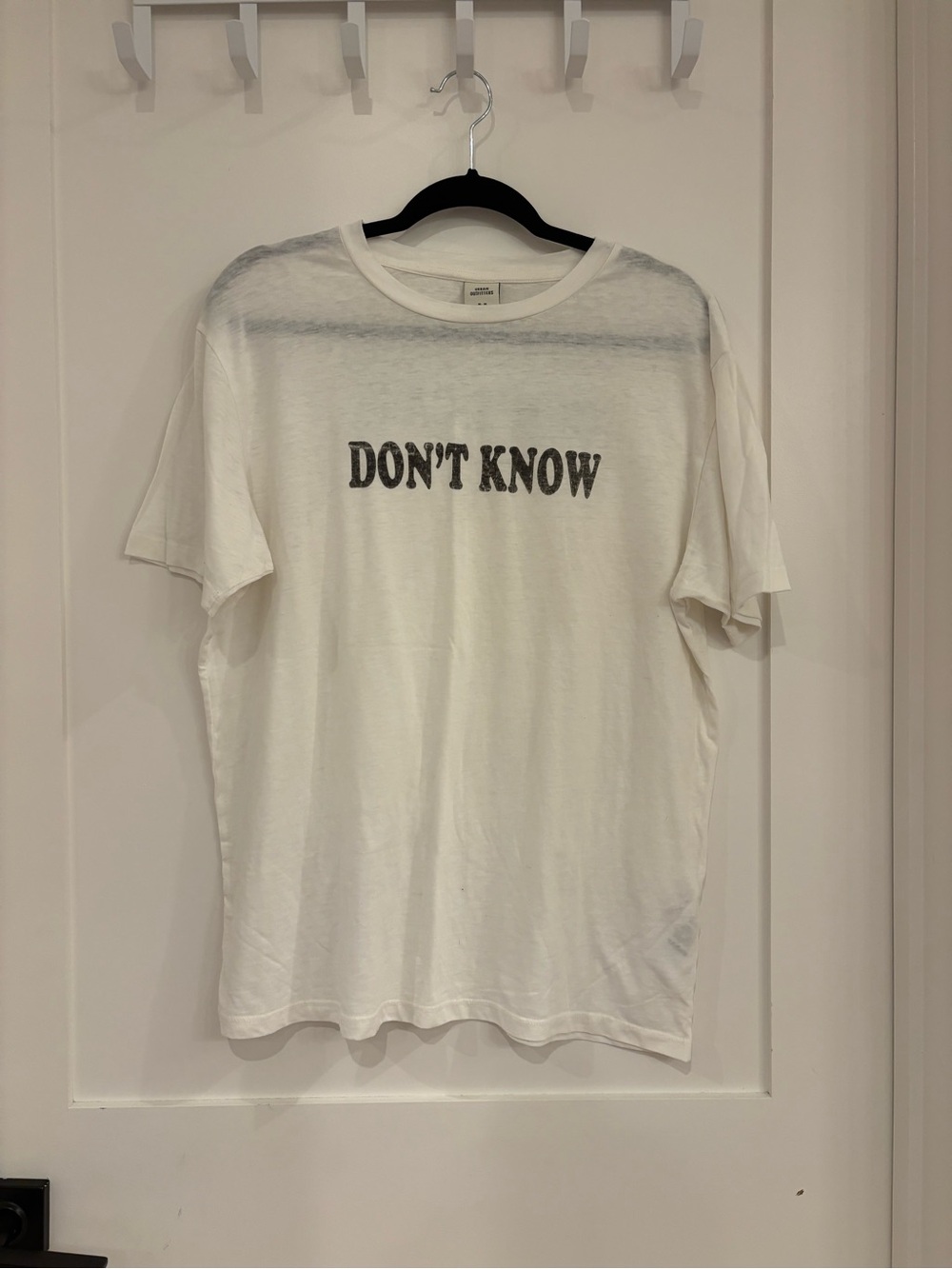 Urban Outfitters White Tee with "DON'T KNOW" Graphic